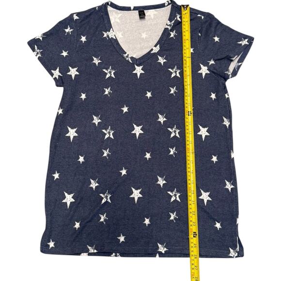 32 Degrees Cool Sleepwear Super Soft Blue Star Pajama Shirt Small - Picture 2 of 3